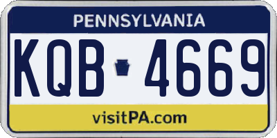 PA license plate KQB4669