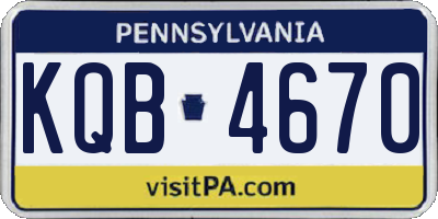 PA license plate KQB4670