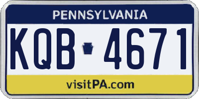 PA license plate KQB4671