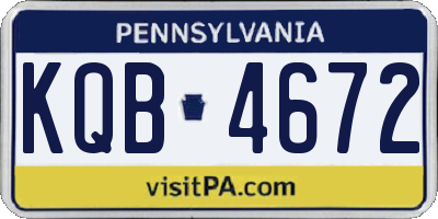 PA license plate KQB4672
