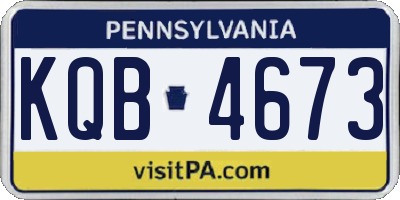 PA license plate KQB4673