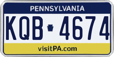 PA license plate KQB4674