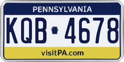 PA license plate KQB4678