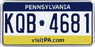PA license plate KQB4681