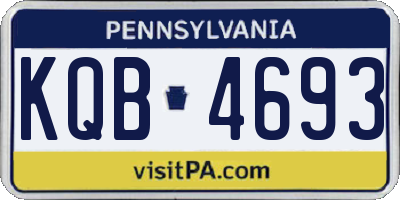 PA license plate KQB4693