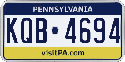 PA license plate KQB4694