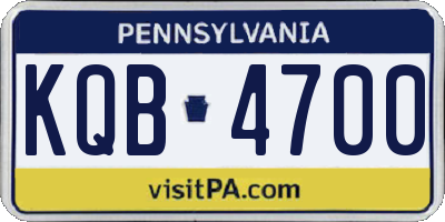 PA license plate KQB4700