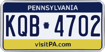 PA license plate KQB4702