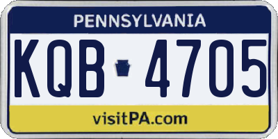 PA license plate KQB4705