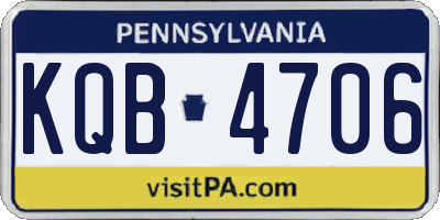 PA license plate KQB4706