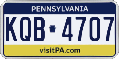 PA license plate KQB4707