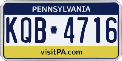 PA license plate KQB4716