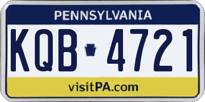 PA license plate KQB4721