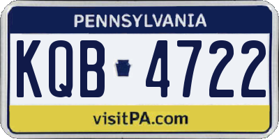PA license plate KQB4722