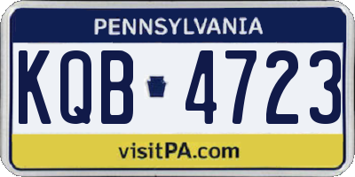 PA license plate KQB4723
