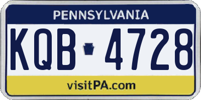 PA license plate KQB4728