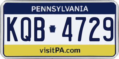 PA license plate KQB4729