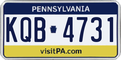 PA license plate KQB4731