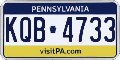 PA license plate KQB4733