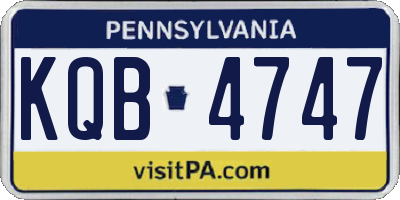 PA license plate KQB4747