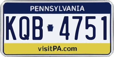 PA license plate KQB4751