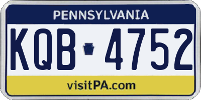 PA license plate KQB4752