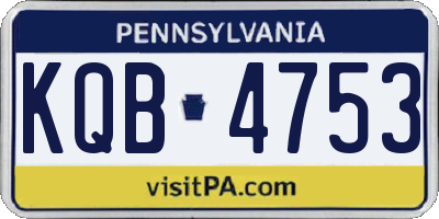 PA license plate KQB4753