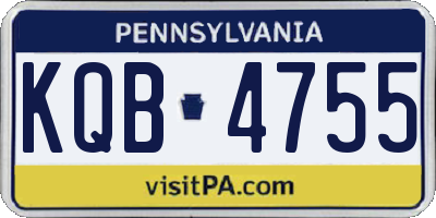 PA license plate KQB4755
