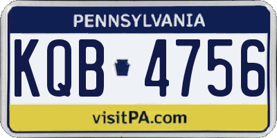PA license plate KQB4756