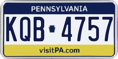 PA license plate KQB4757