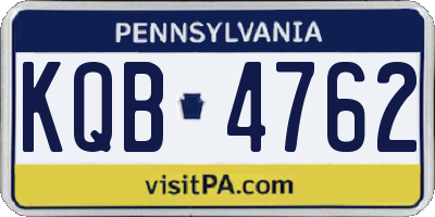 PA license plate KQB4762