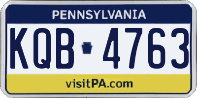 PA license plate KQB4763