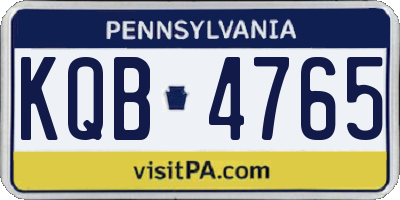 PA license plate KQB4765