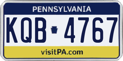 PA license plate KQB4767