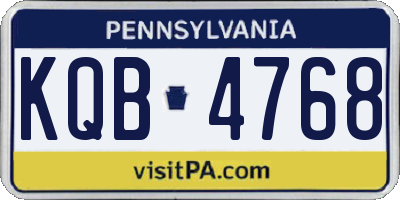 PA license plate KQB4768