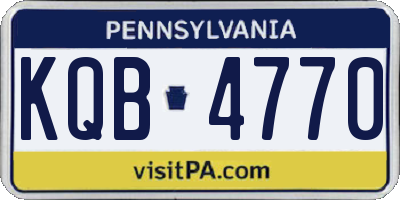 PA license plate KQB4770