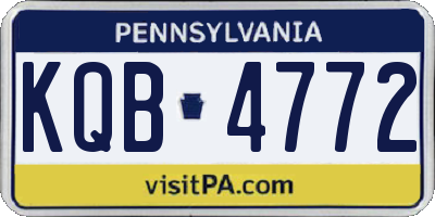 PA license plate KQB4772