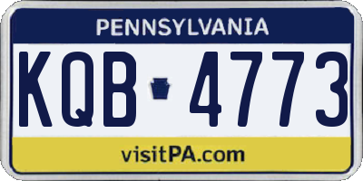 PA license plate KQB4773