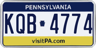 PA license plate KQB4774