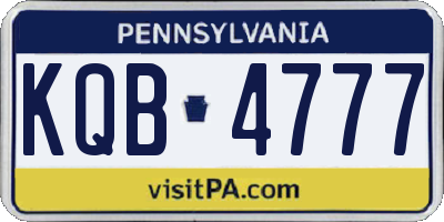 PA license plate KQB4777