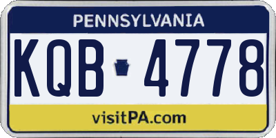 PA license plate KQB4778