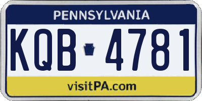 PA license plate KQB4781