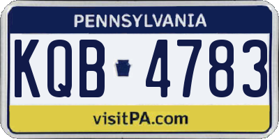PA license plate KQB4783
