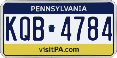 PA license plate KQB4784