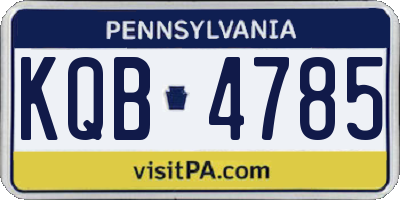 PA license plate KQB4785