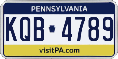 PA license plate KQB4789