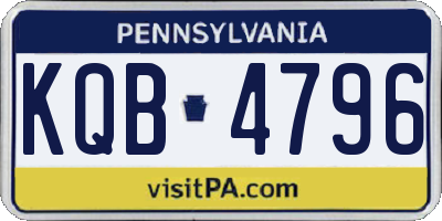 PA license plate KQB4796