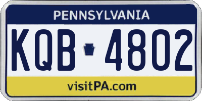 PA license plate KQB4802