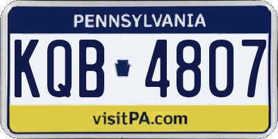 PA license plate KQB4807