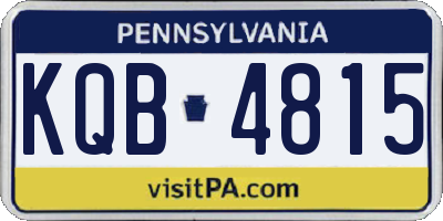 PA license plate KQB4815